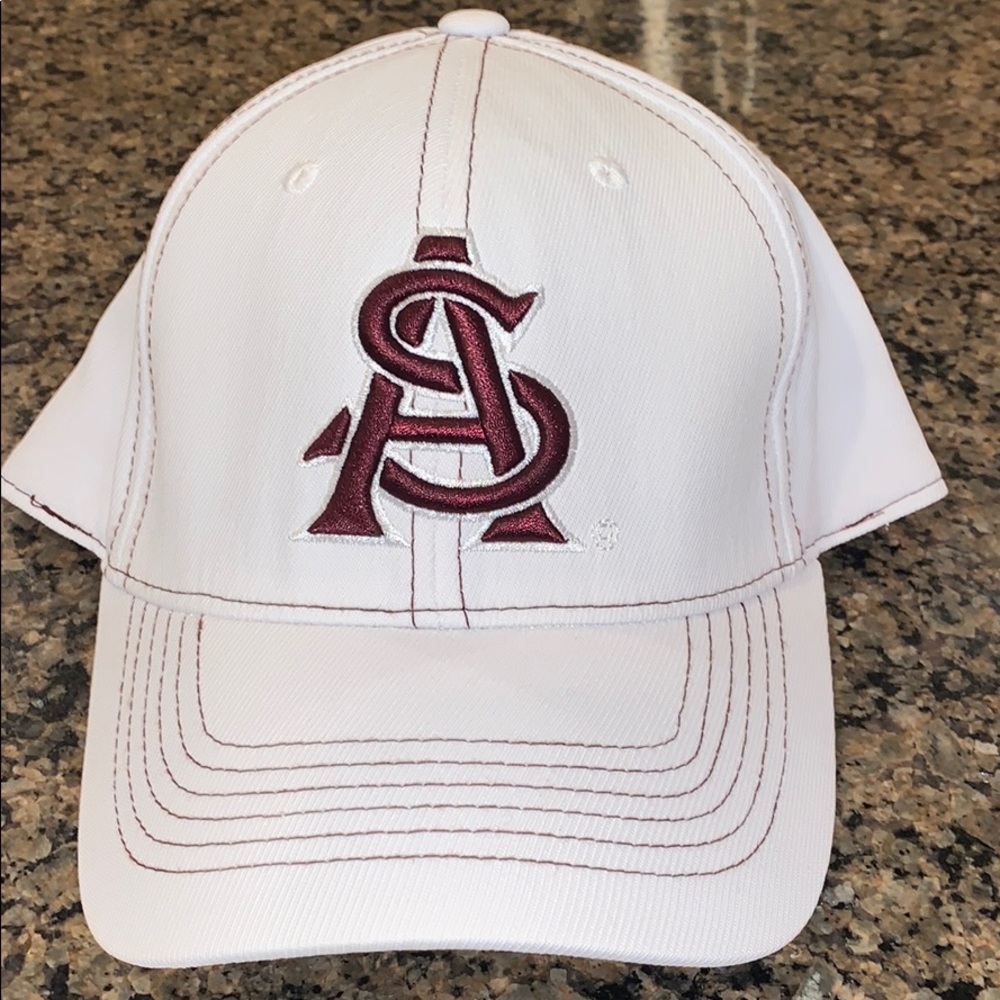 Arizona State University baseball cap.